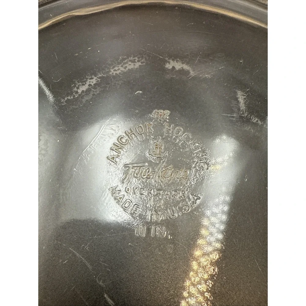 Vintage‎ Fire King Anchor Hocking Pie Plate 10 inch  Baking Glass Ovenware  #462